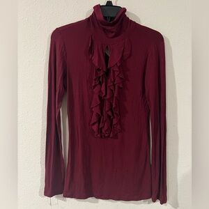 Burgundy long sleeve turtle neck